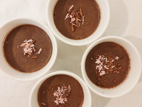 レンジで溶かして冷やすだけ♡チョコプリン